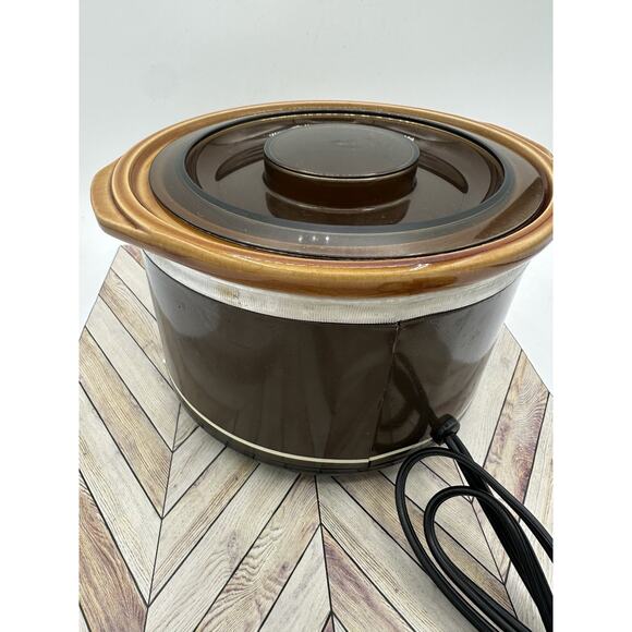 Vintage Rival Crock-Ette Stoneware Slow Cooker Model 3200/2 Quart - TESTED Vtg - Picture 8 of 9